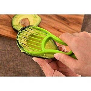 3 in‎ 1 Avocado Tool, Slicer/Pitter/Spliter with Plastic Blades and Comfort-Grip